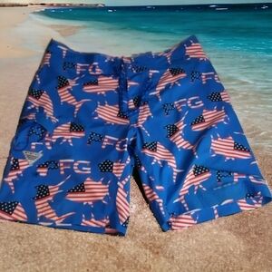 Columbia PFG Omni Shield Men's Board Shorts Swim Trunks Surf Fish Size 36 Usa